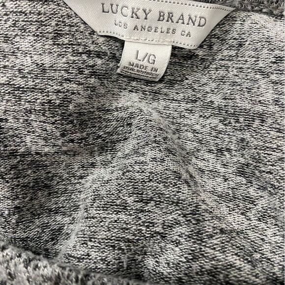 Lucky Brand Women’s Sz L, Heathered Gray BOHO Bell Sleeves Relaxed Sweater - Picture 2 of 5